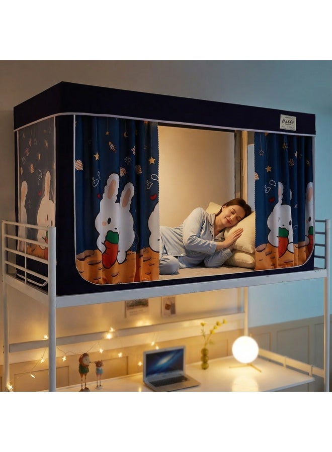 واي آند دي عتيم على المرسى العلوي Bunk Bed Curtains للنوم غرفة نوم مضاد للضوء زخرفة زميلة الغرفة الخصوصية غطاء المظلة الصورة الخلفية ديكور Backdrop تعتيم الستار 6 لوحات مع أعلى - Image 4